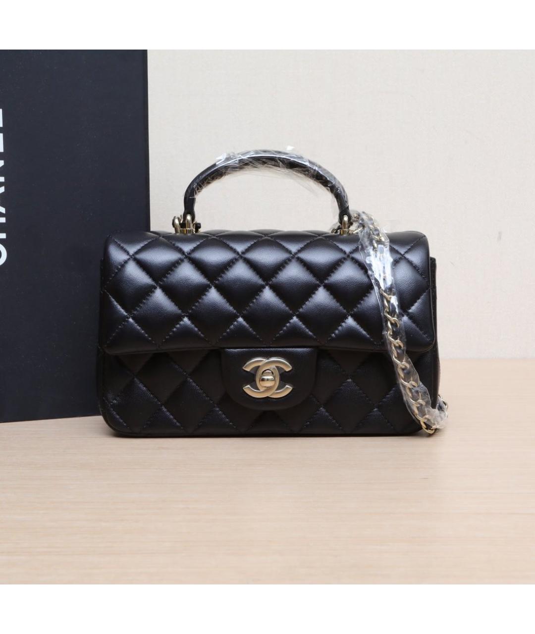 CHANEL Черная кожаная сумка через плечо, фото 2