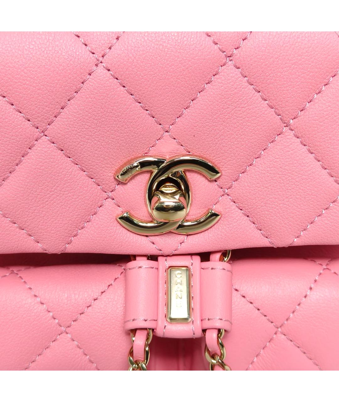 CHANEL Розовый кожаный рюкзак, фото 7
