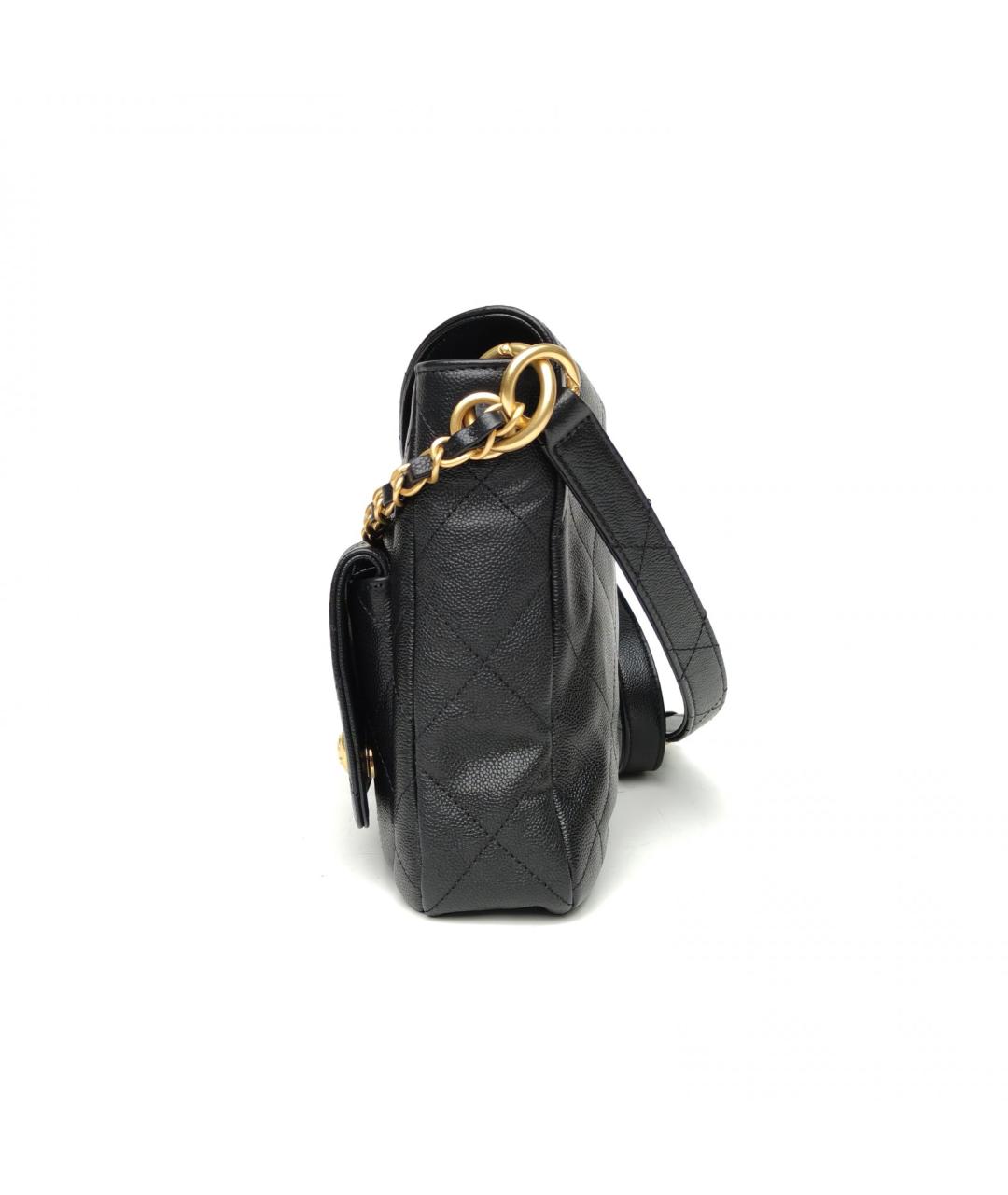 CHANEL Черная кожаная сумка через плечо, фото 3