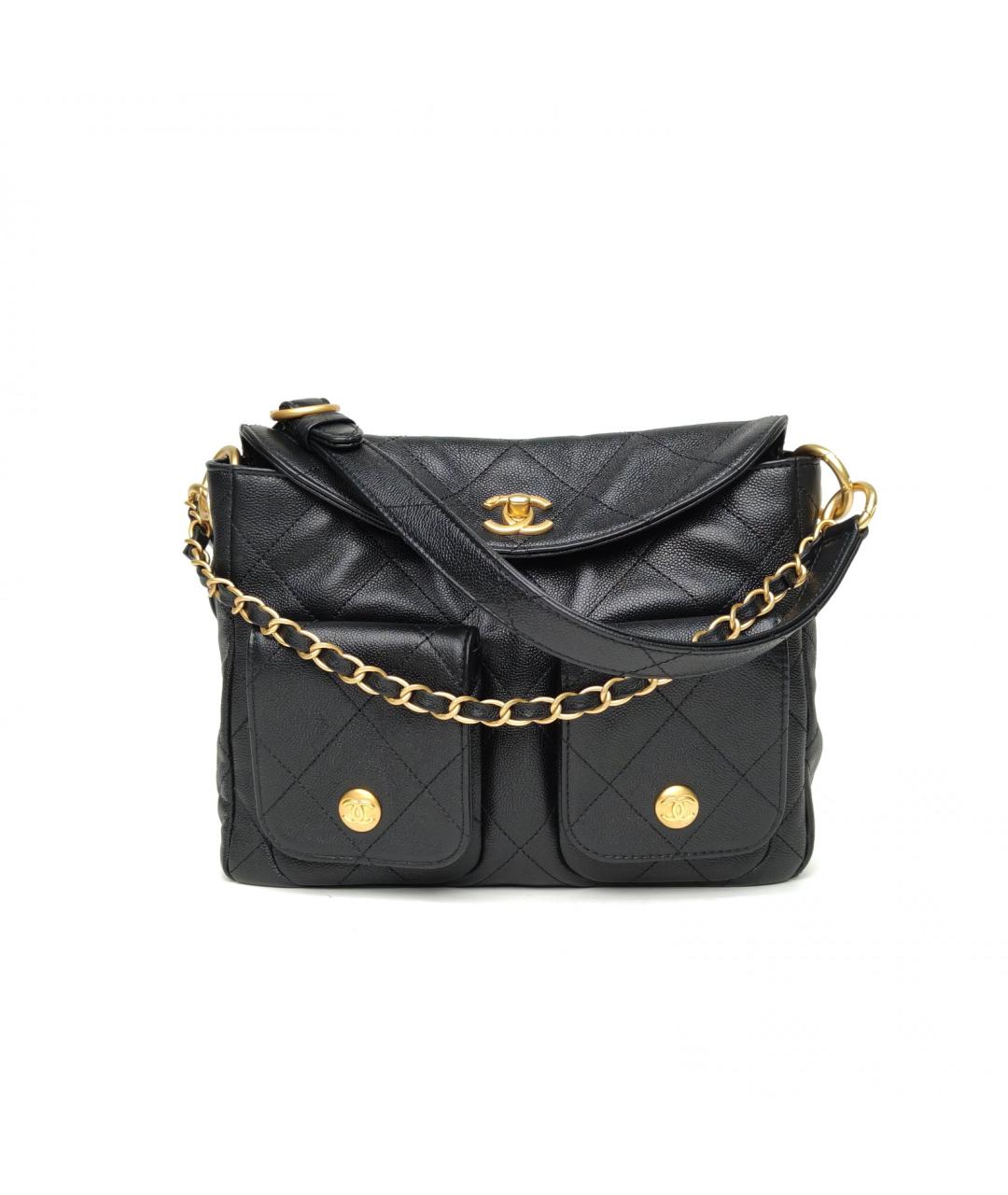 CHANEL Черная кожаная сумка через плечо, фото 2