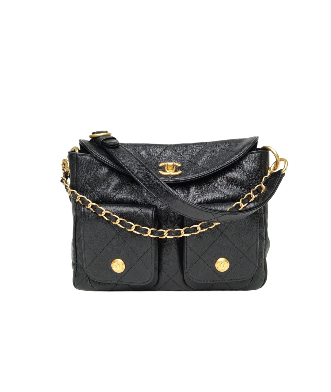 CHANEL Черная кожаная сумка через плечо, фото 1