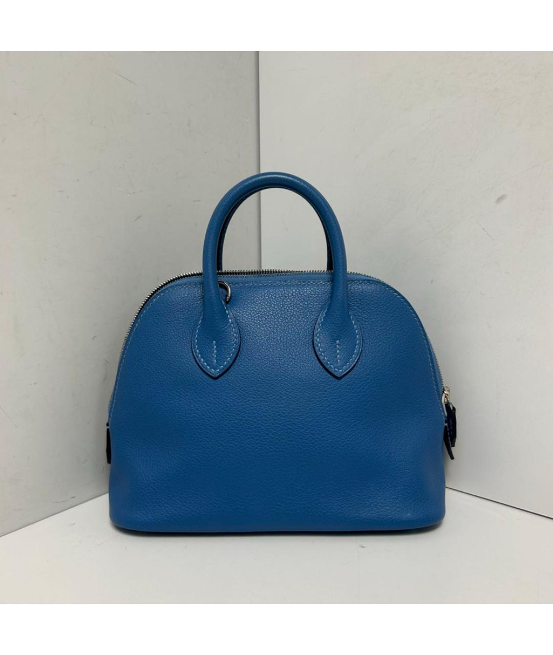 HERMES Синяя кожаная сумка через плечо, фото 7