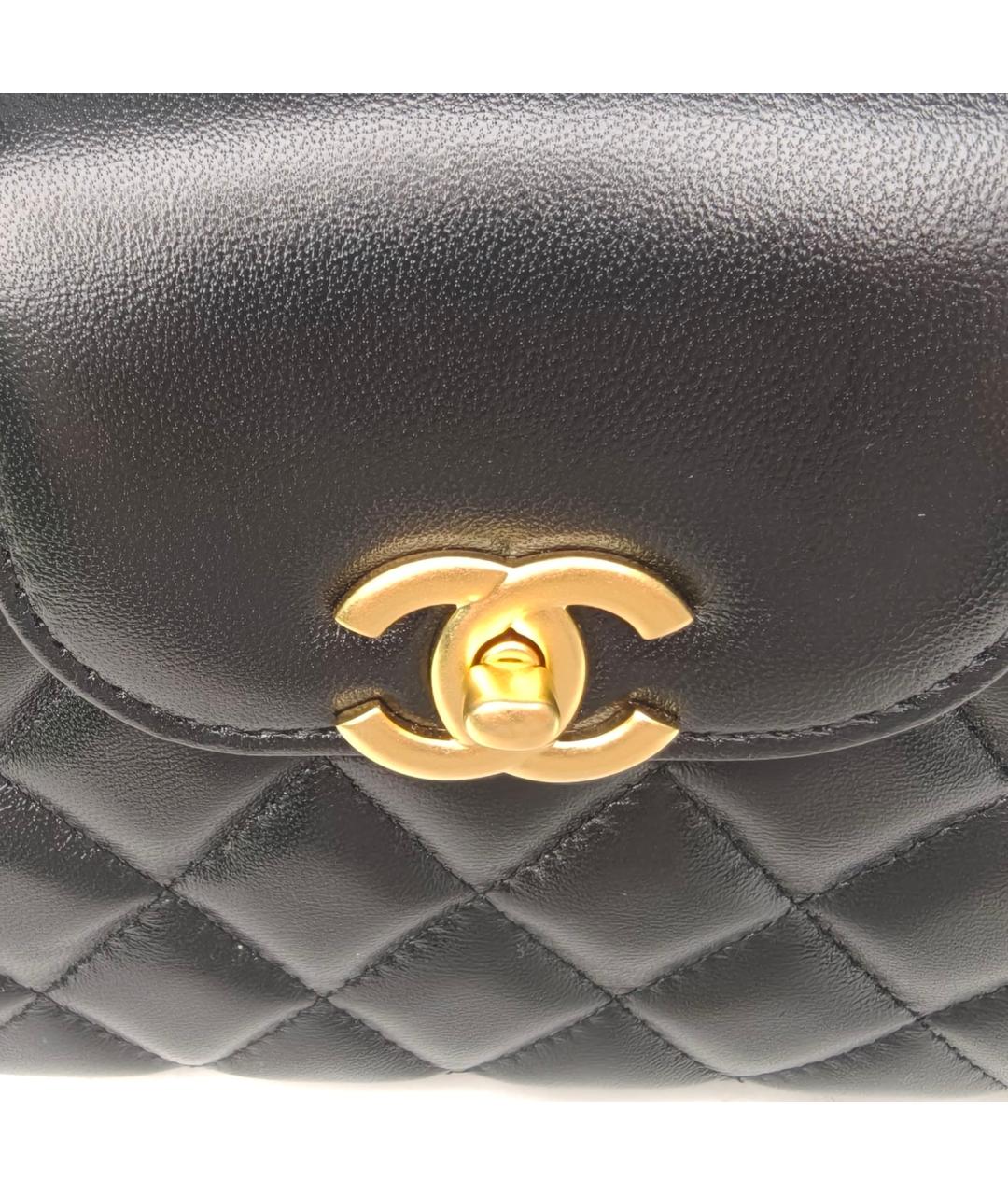 CHANEL Черная кожаная сумка через плечо, фото 7