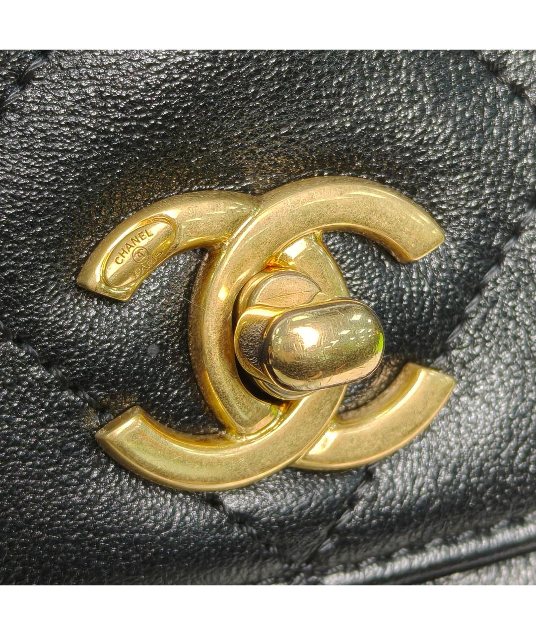 CHANEL Черная кожаная сумка через плечо, фото 7