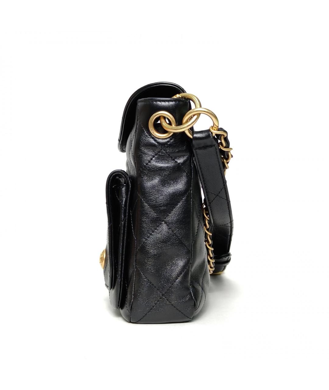 CHANEL Черная кожаная сумка через плечо, фото 5