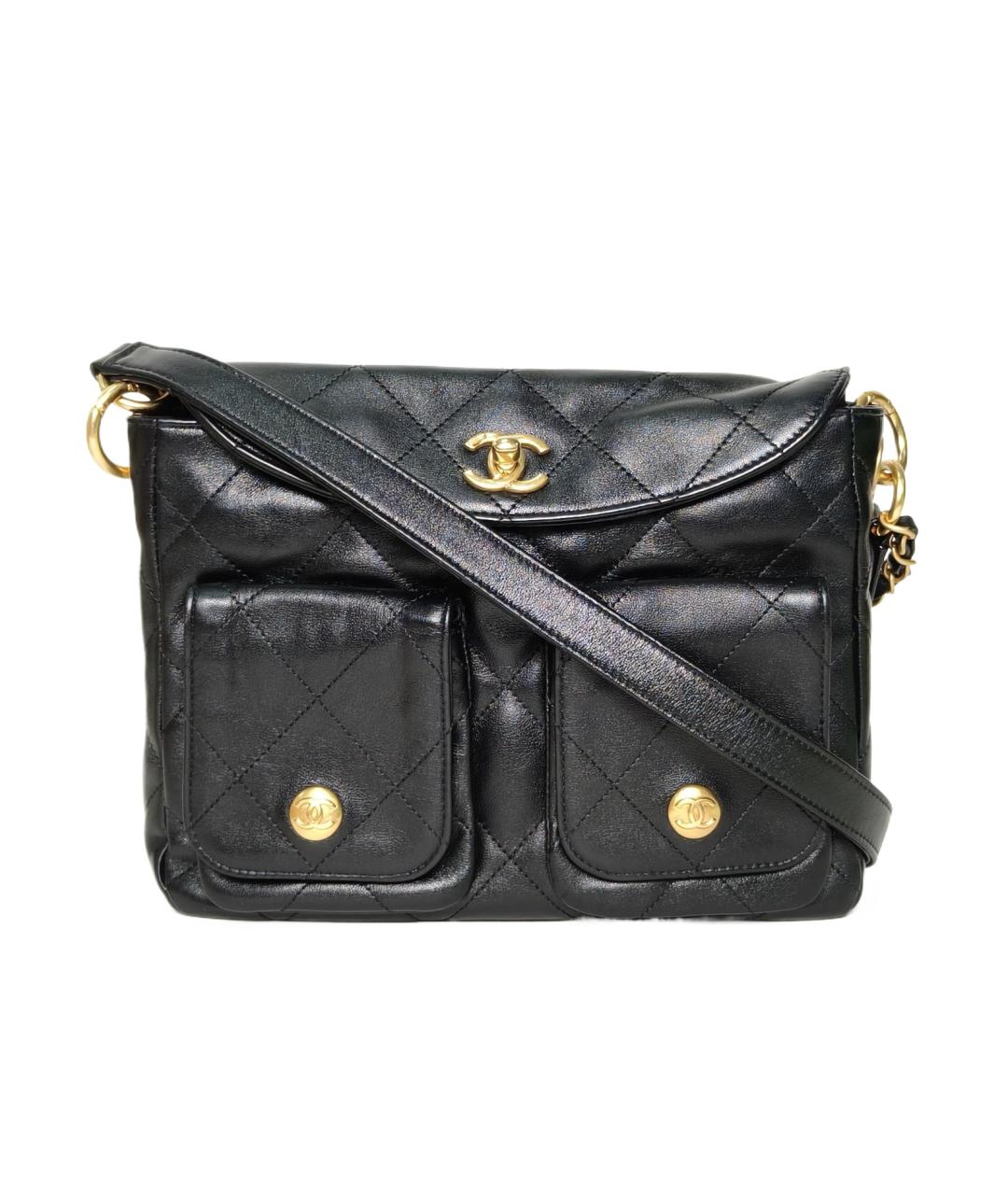 CHANEL Черная кожаная сумка через плечо, фото 1