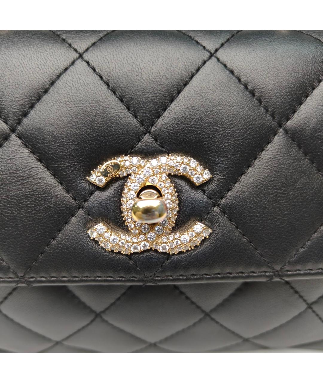 CHANEL Черная кожаная сумка через плечо, фото 7