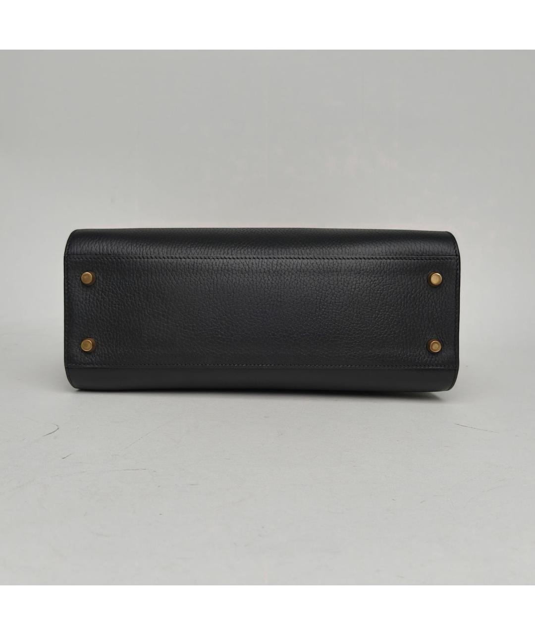 HERMES Черная кожаная сумка через плечо, фото 6