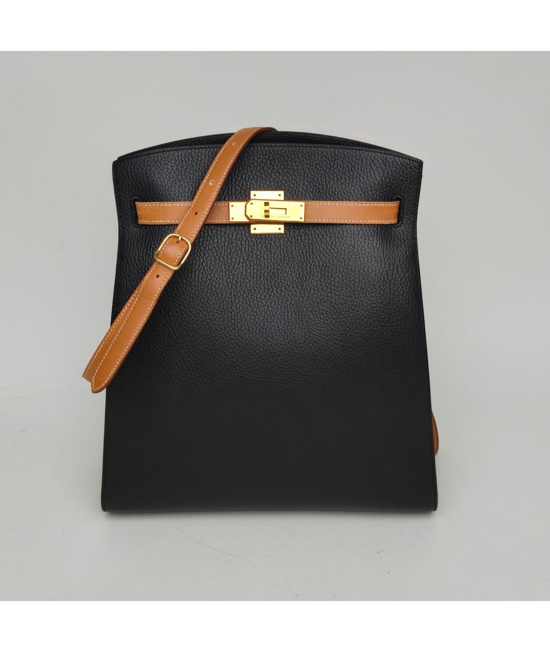 HERMES Черная кожаная сумка через плечо, фото 2