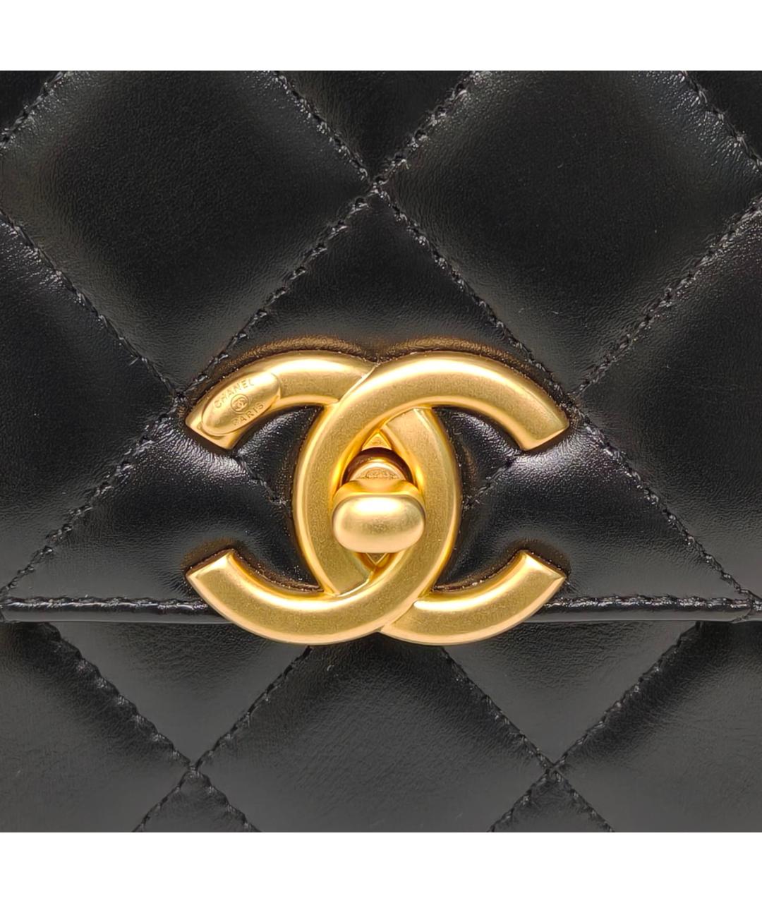 CHANEL Черная кожаная сумка через плечо, фото 6