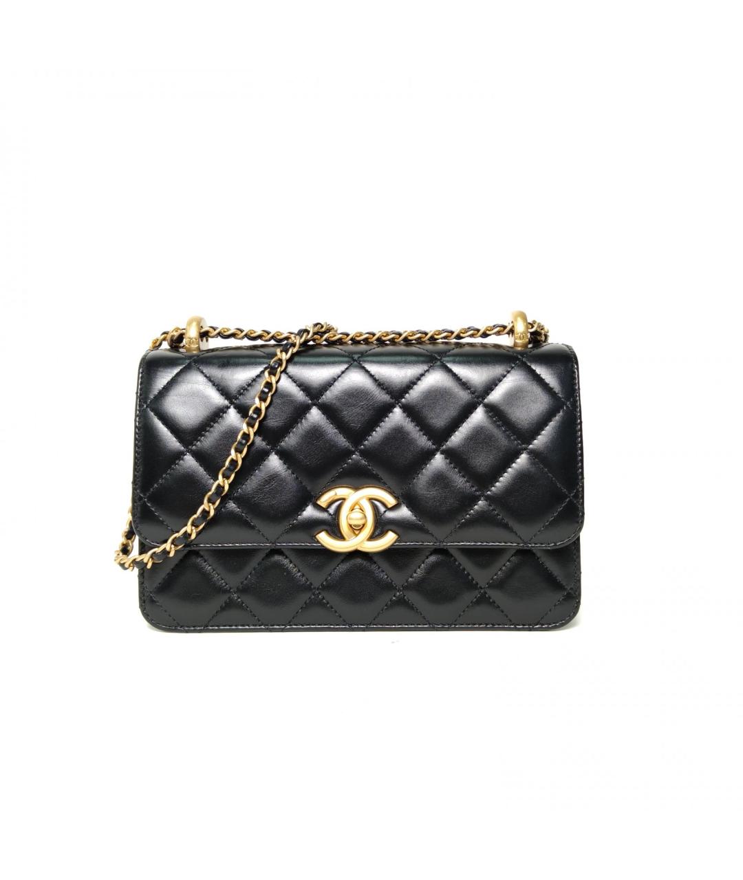 CHANEL Черная кожаная сумка через плечо, фото 9