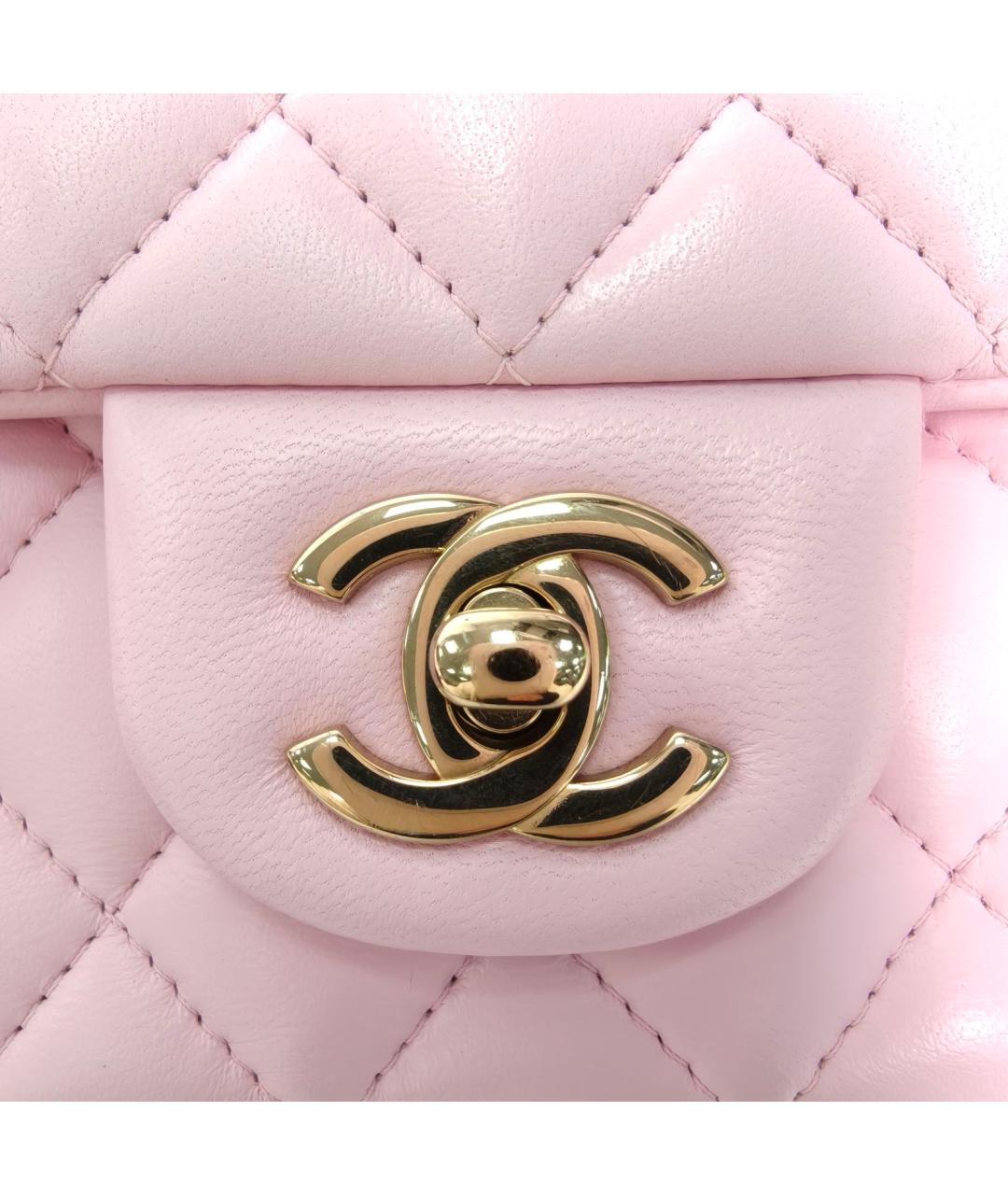 CHANEL Розовая кожаная сумка через плечо, фото 7