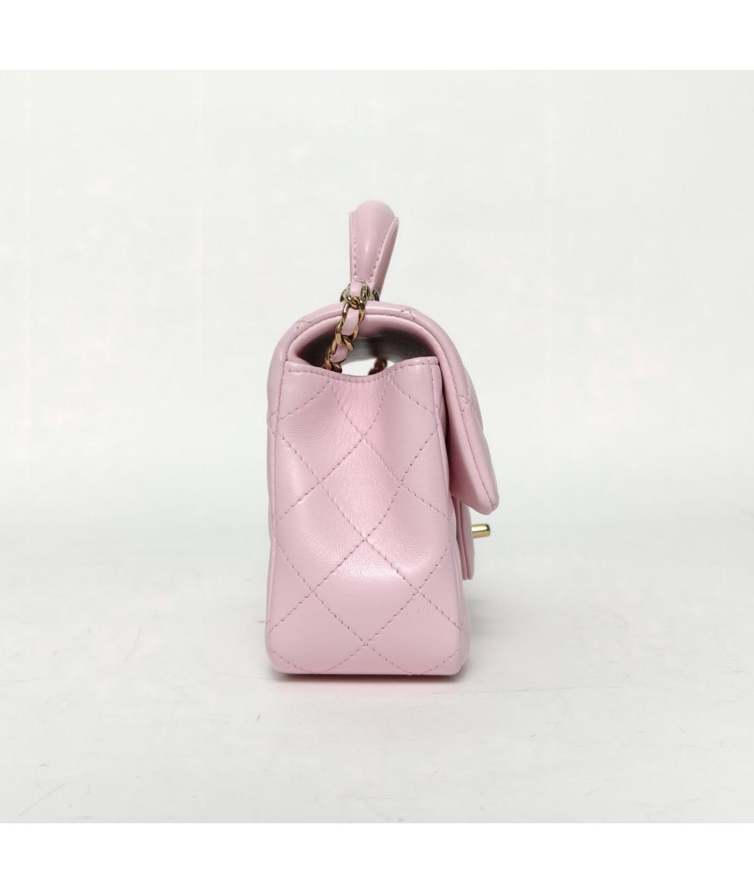 CHANEL Розовая кожаная сумка через плечо, фото 5