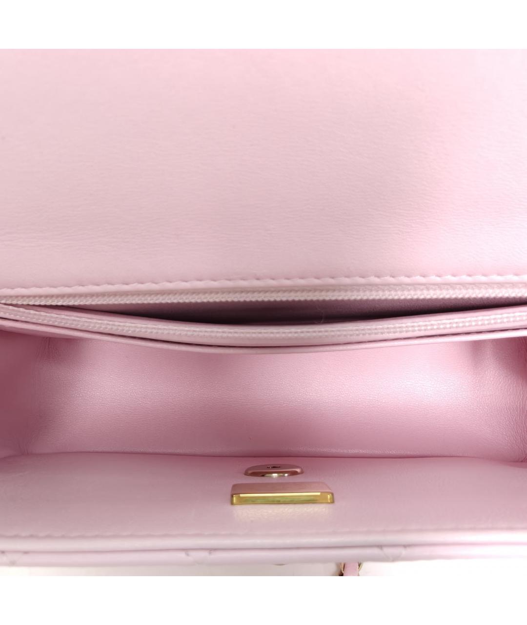 CHANEL Розовая кожаная сумка через плечо, фото 8