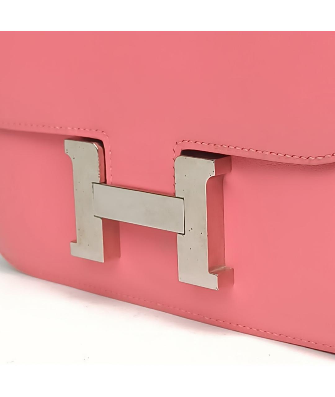 HERMES Розовая кожаная сумка через плечо, фото 8