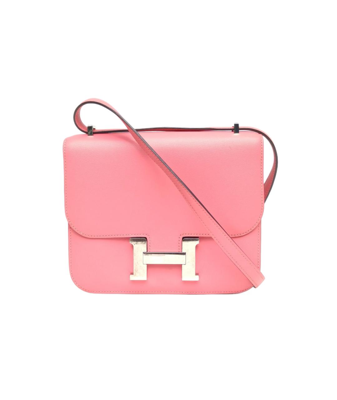 HERMES Розовая кожаная сумка через плечо, фото 1