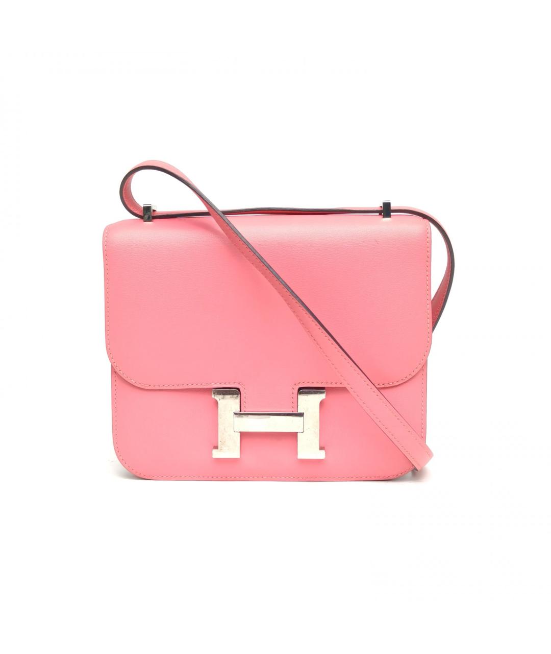 HERMES Розовая кожаная сумка через плечо, фото 2