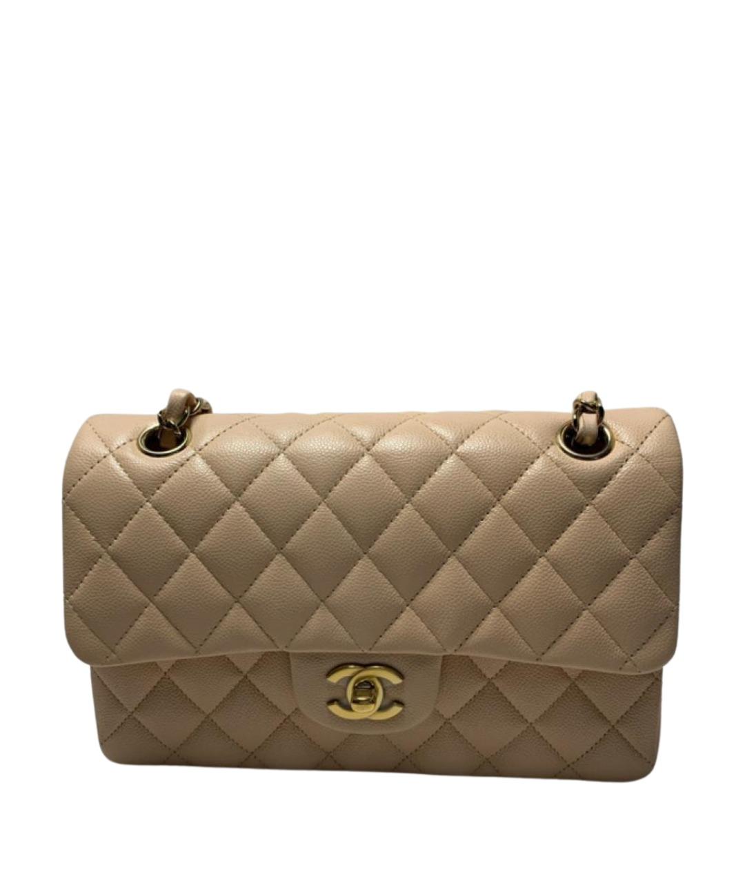 CHANEL Бежевая кожаная сумка через плечо, фото 1