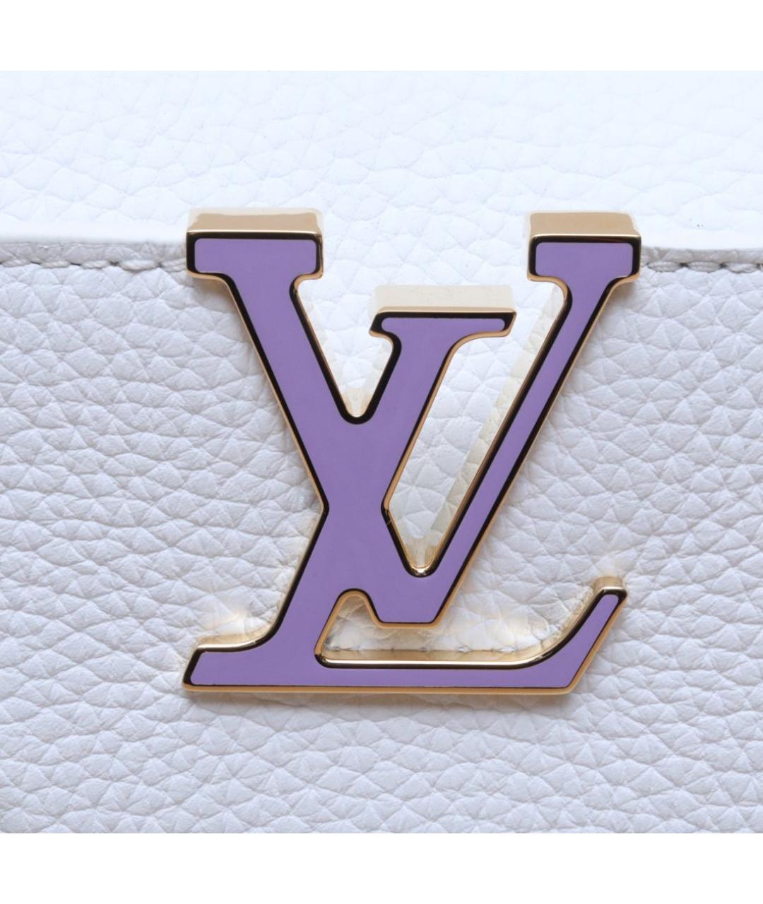 LOUIS VUITTON Белая кожаная сумка через плечо, фото 8