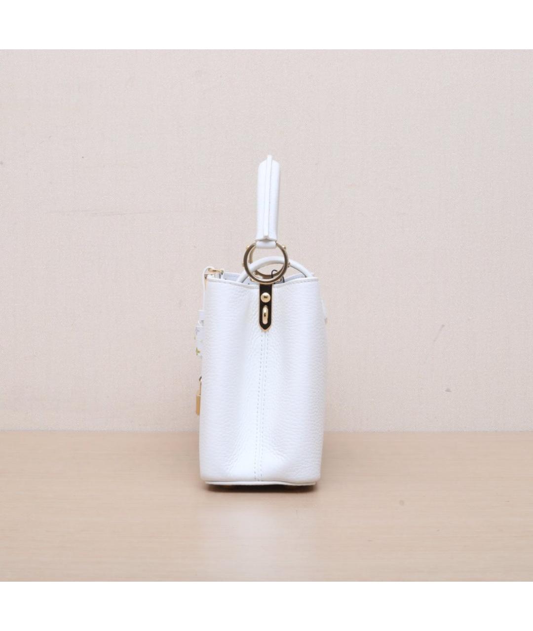 LOUIS VUITTON Белая кожаная сумка через плечо, фото 5