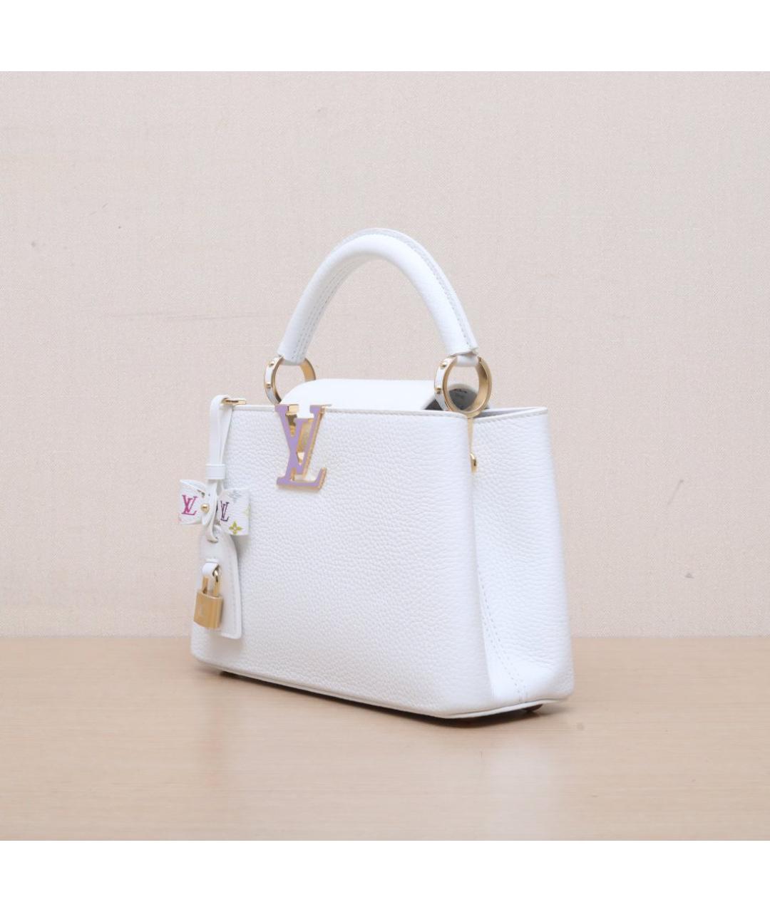 LOUIS VUITTON Белая кожаная сумка через плечо, фото 4