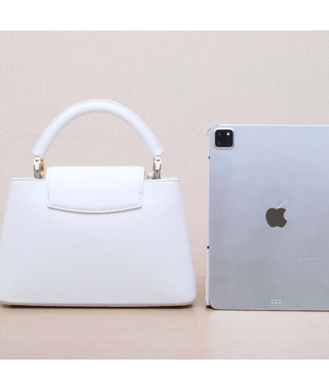 LOUIS VUITTON Белая кожаная сумка через плечо, фото 7