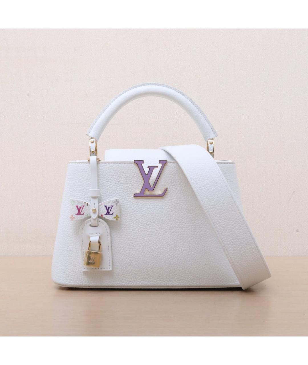 LOUIS VUITTON Белая кожаная сумка через плечо, фото 3