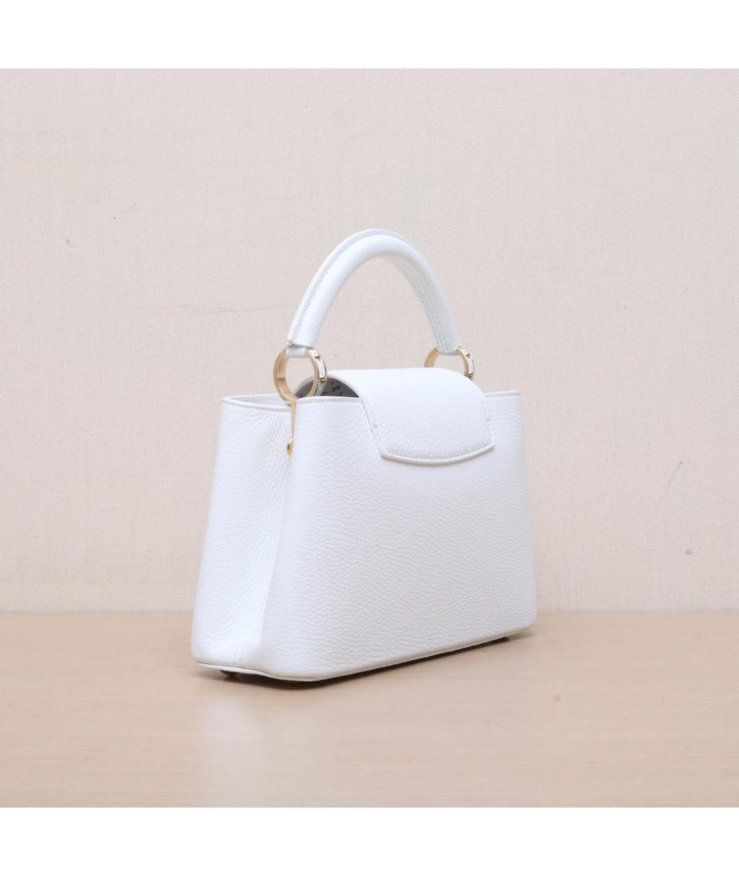 LOUIS VUITTON Белая кожаная сумка через плечо, фото 6