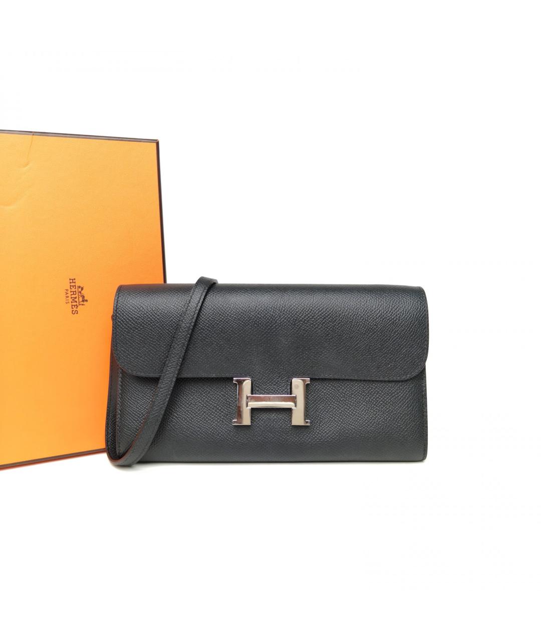 HERMES Черная кожаная сумка через плечо, фото 6