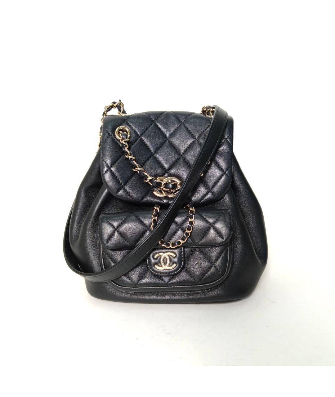 CHANEL Черный кожаный рюкзак, фото 2