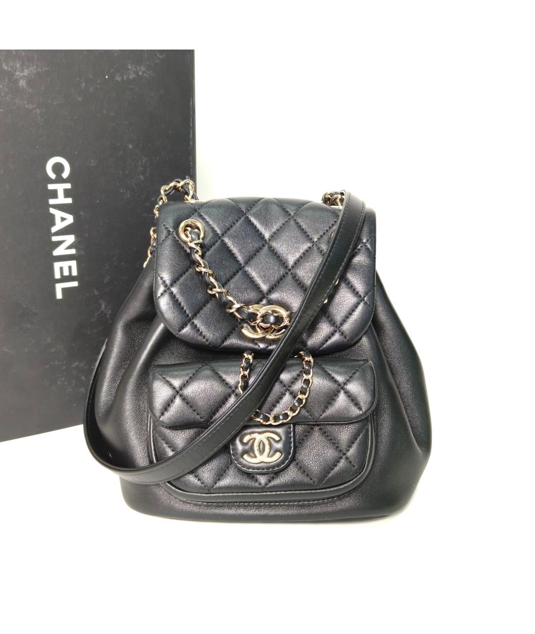 CHANEL Черный кожаный рюкзак, фото 9
