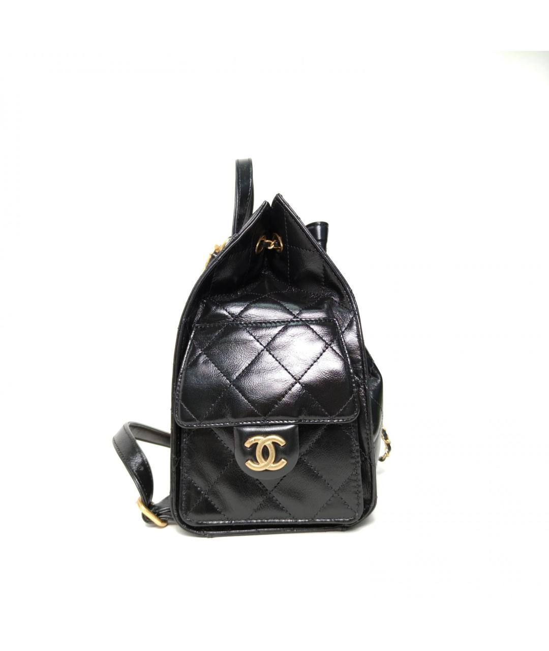 CHANEL Черная кожаная сумка через плечо, фото 5