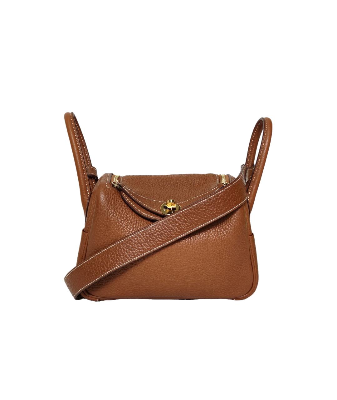 HERMES Коричневая кожаная сумка через плечо, фото 1