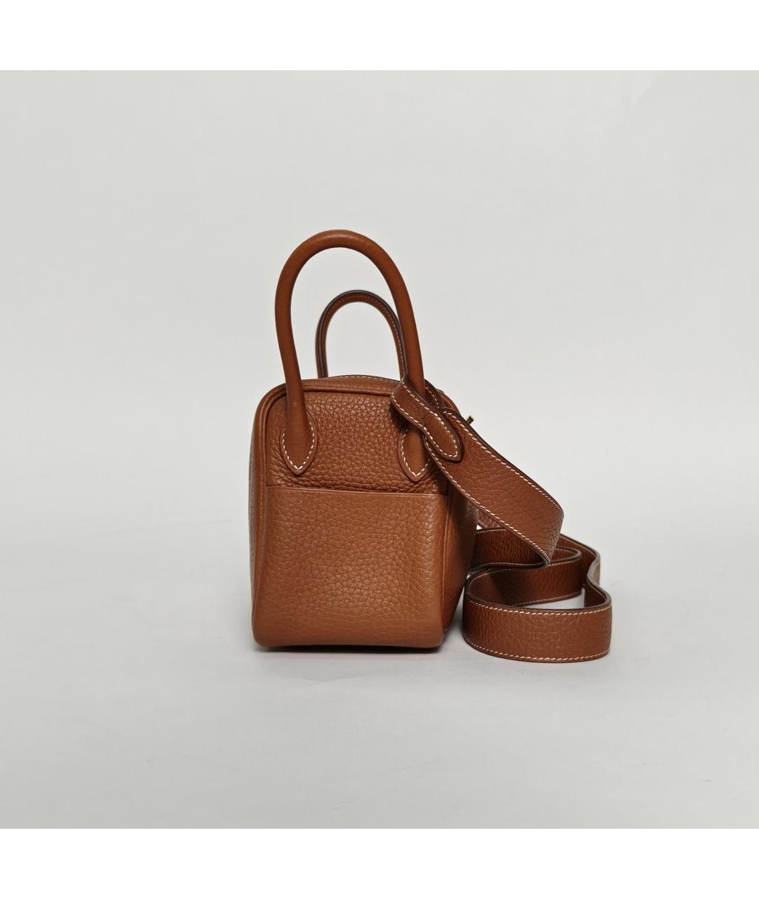 HERMES Коричневая кожаная сумка через плечо, фото 5