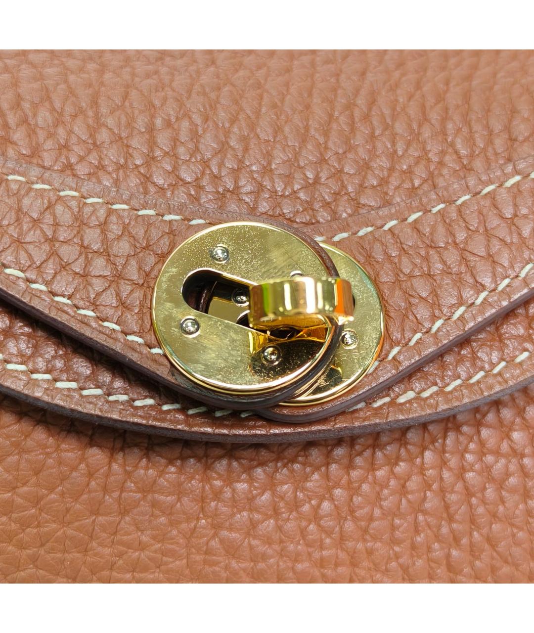 HERMES Коричневая кожаная сумка через плечо, фото 7