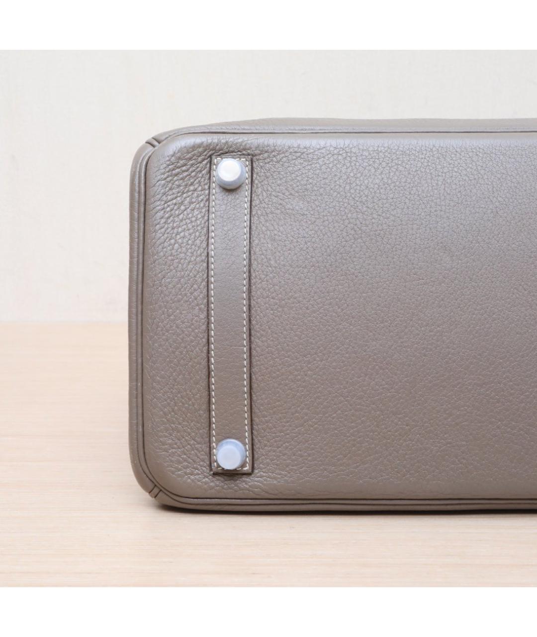 HERMES Серая кожаная сумка через плечо, фото 9