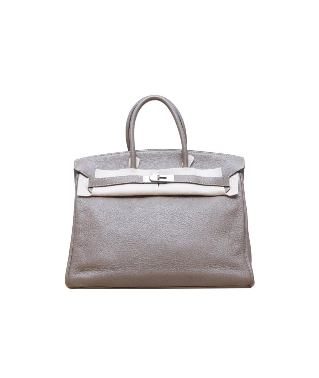 HERMES Серая кожаная сумка через плечо, фото 1