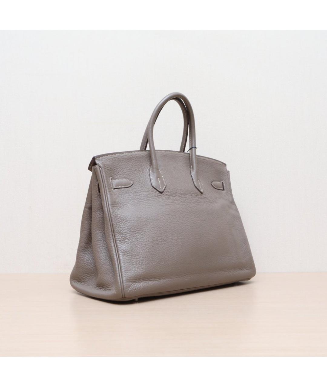 HERMES Серая кожаная сумка через плечо, фото 6