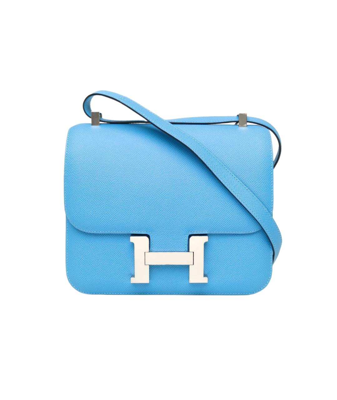 HERMES Синяя кожаная сумка через плечо, фото 1