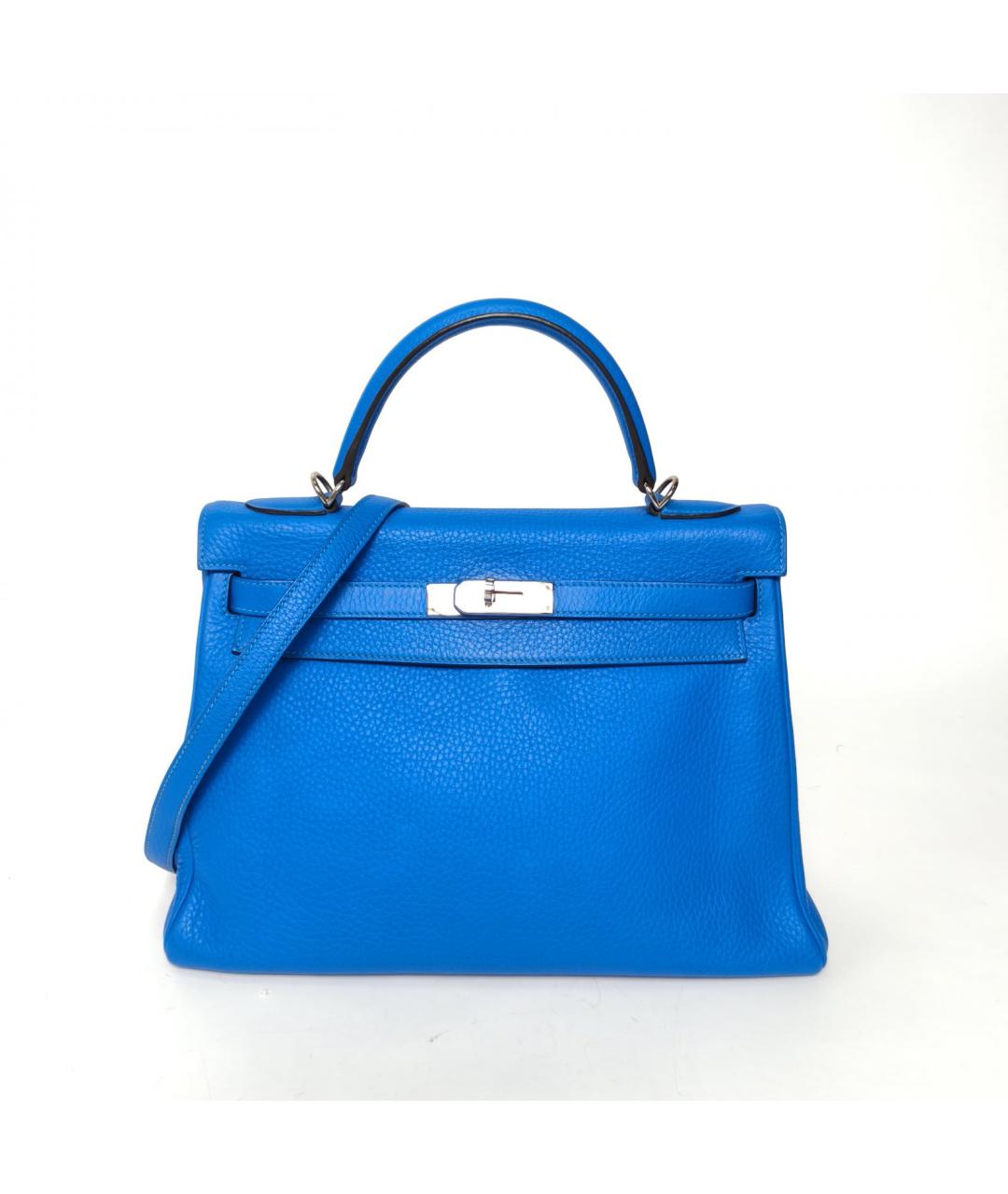 HERMES Синяя кожаная сумка через плечо, фото 7