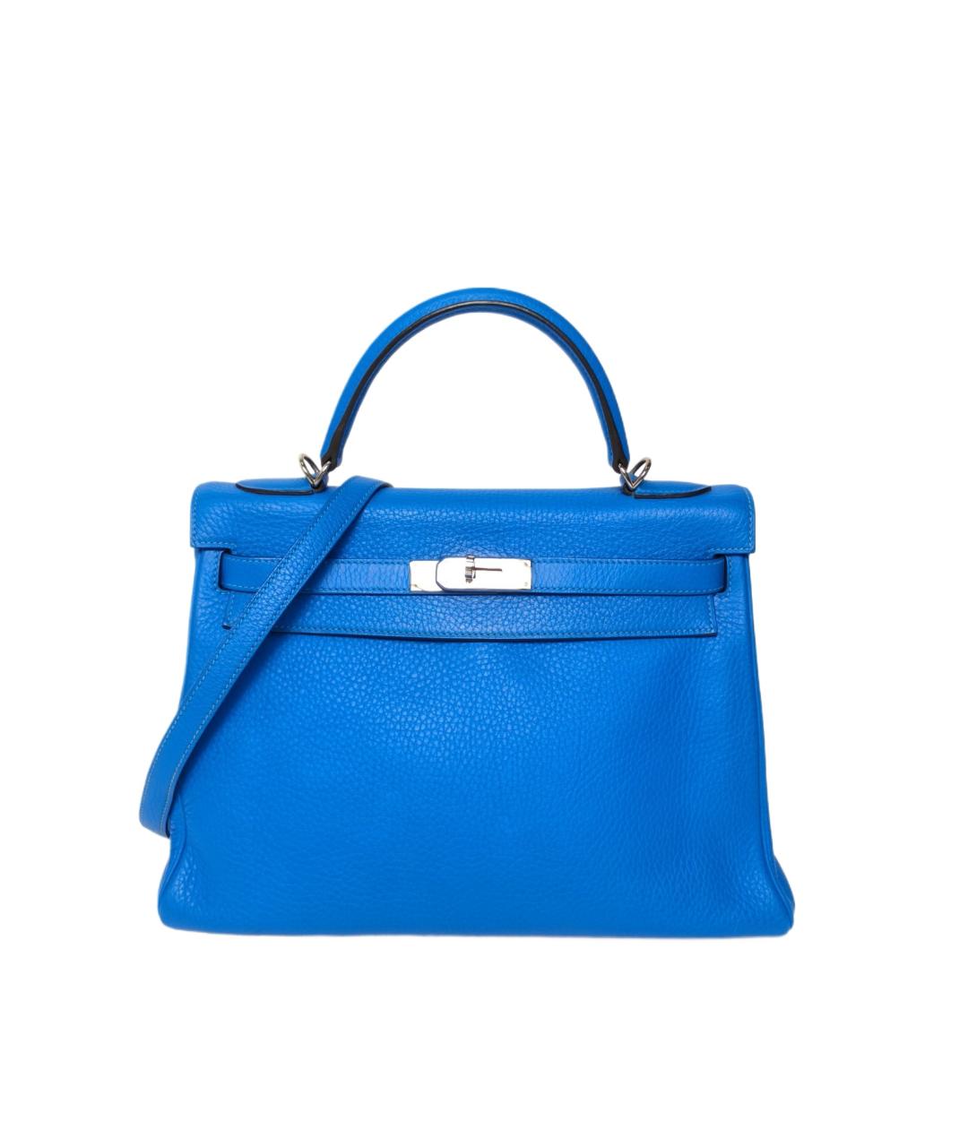 HERMES Синяя кожаная сумка через плечо, фото 1