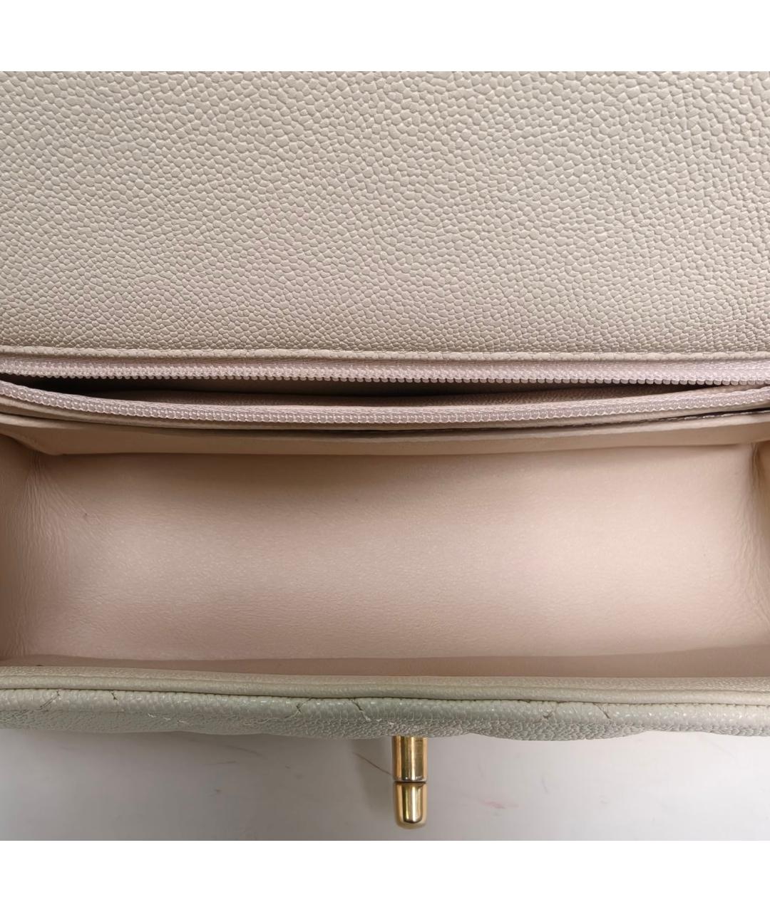 CHANEL Бежевая кожаная сумка через плечо, фото 8