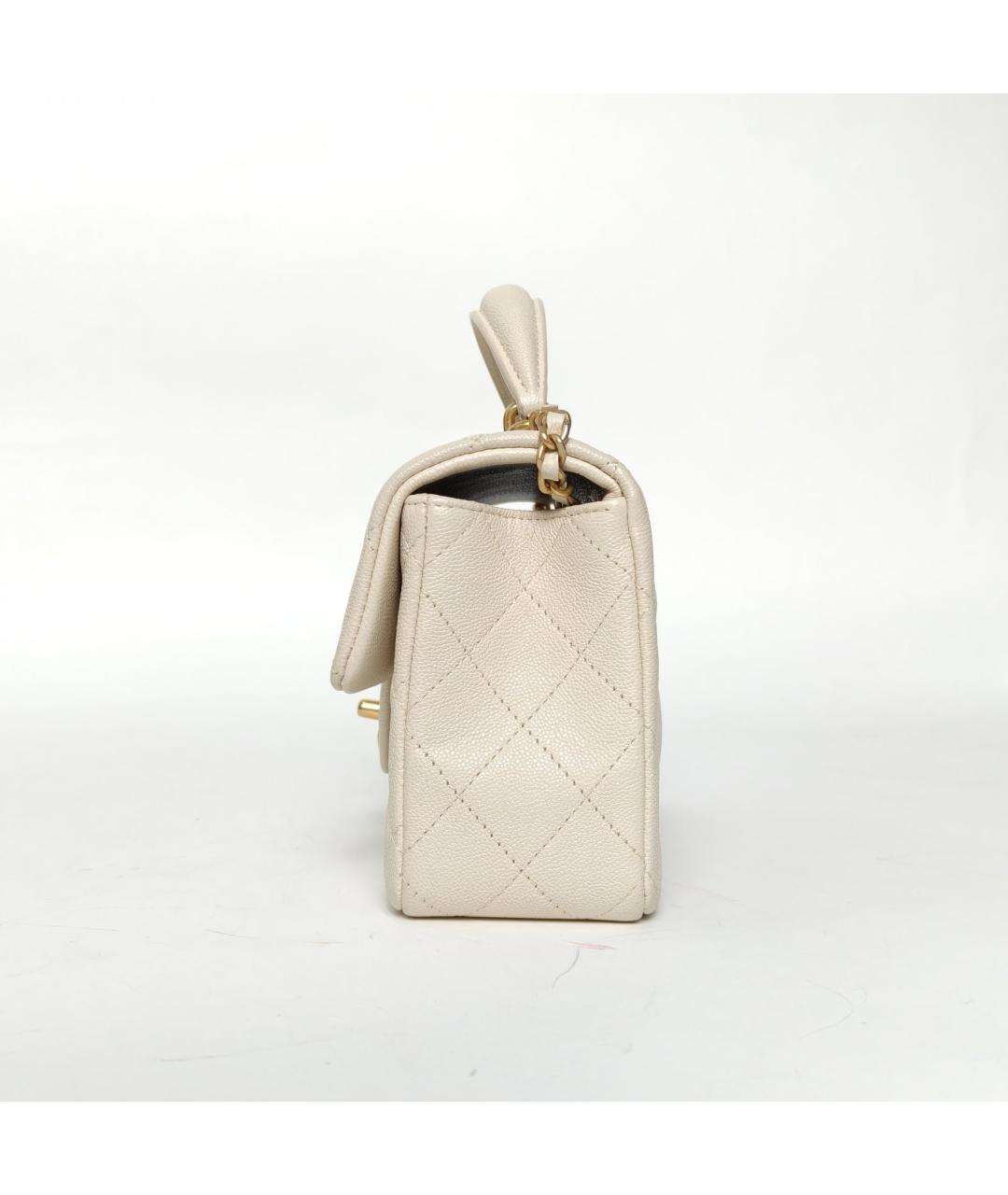 CHANEL Бежевая кожаная сумка через плечо, фото 5