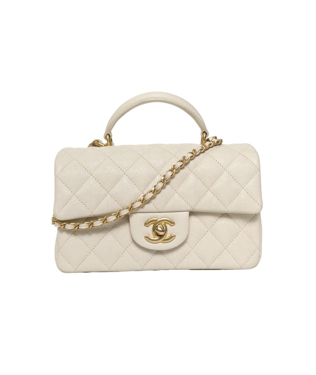 CHANEL Бежевая кожаная сумка через плечо, фото 1