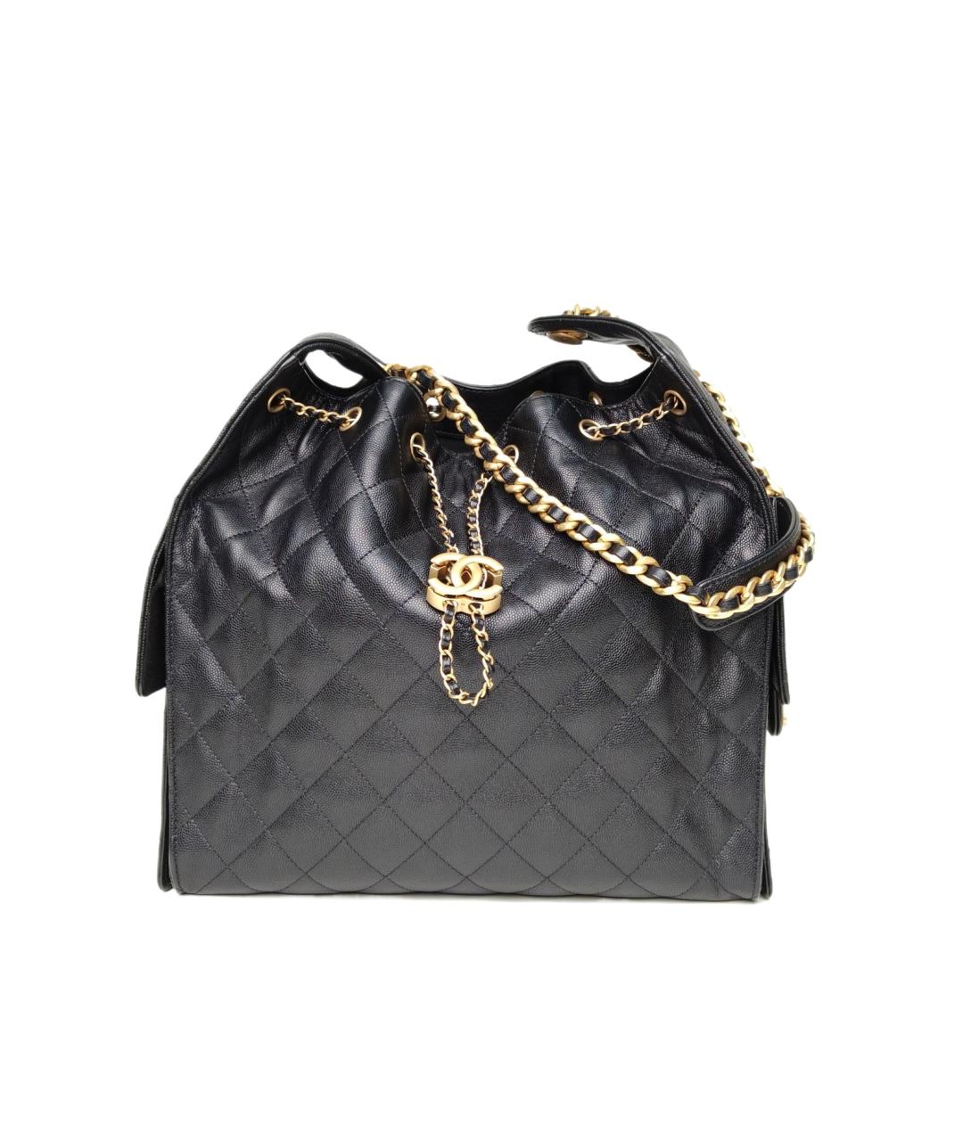 CHANEL Черная кожаная сумка через плечо, фото 1