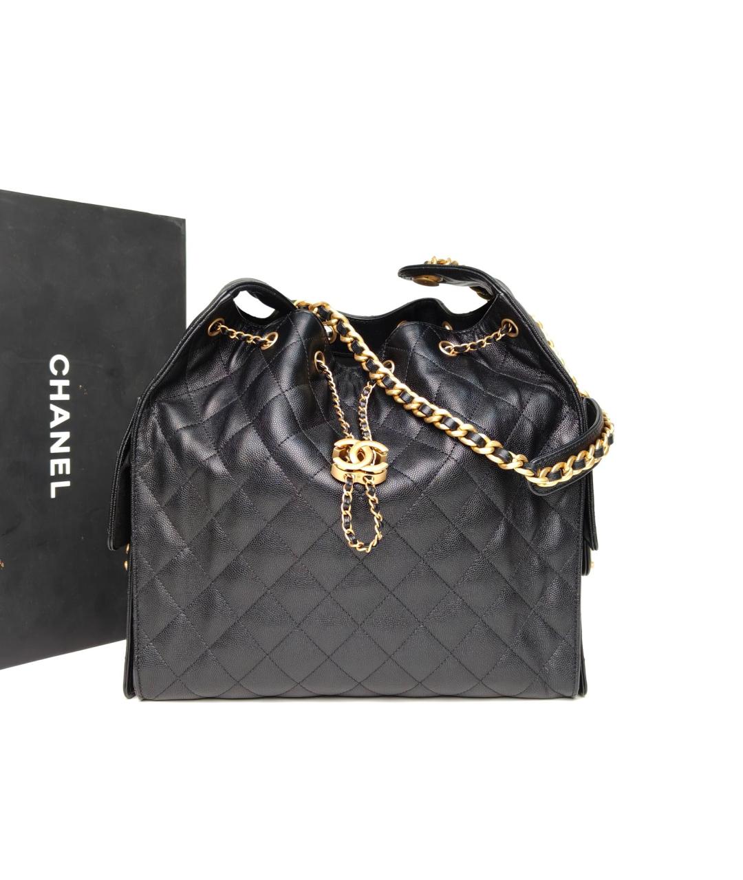 CHANEL Черная кожаная сумка через плечо, фото 9