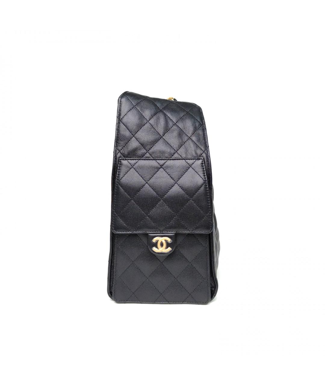 CHANEL Черная кожаная сумка через плечо, фото 5