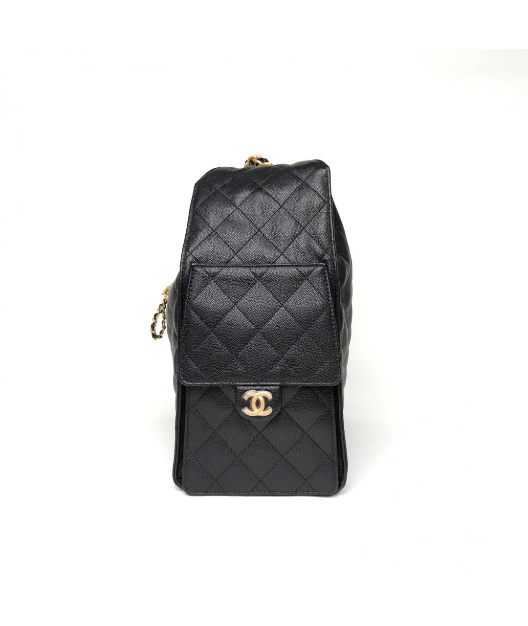 CHANEL Черная кожаная сумка через плечо, фото 3