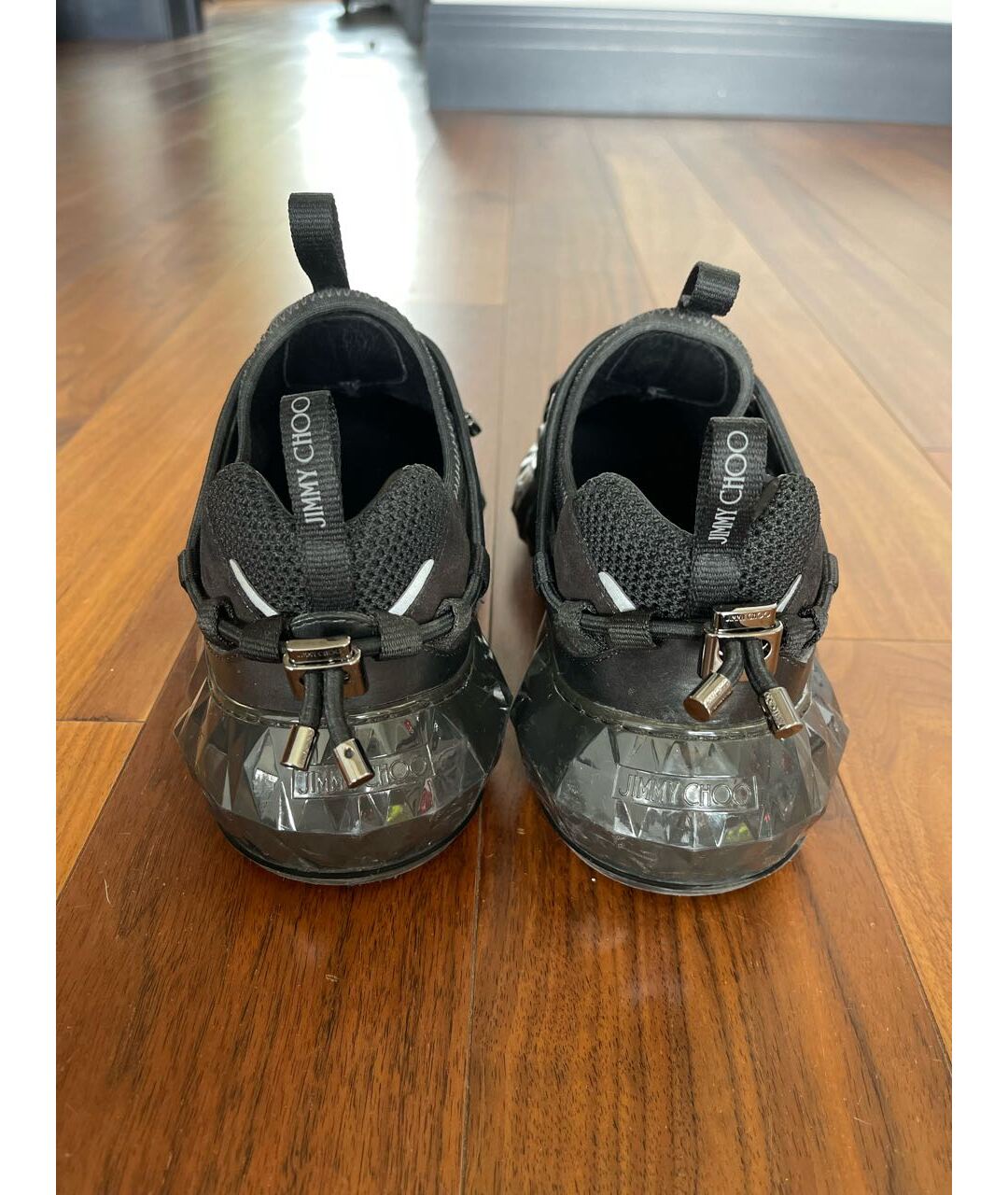 JIMMY CHOO Черные кожаные низкие кроссовки / кеды, фото 4