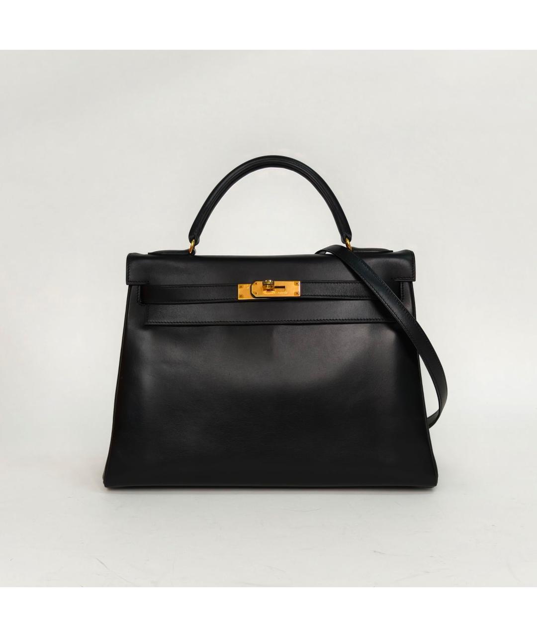 HERMES Черная кожаная сумка через плечо, фото 2
